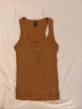 wild fable Ribbed Henley Tank Top - Caramel Brown